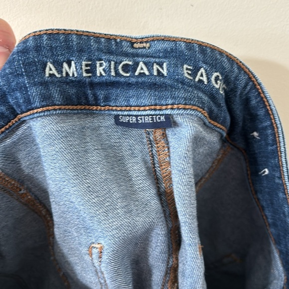 American Eagle Hi-Rise A-Line Denim Button-Front Denim Mini Skirt Size 12 - Picture 6 of 8